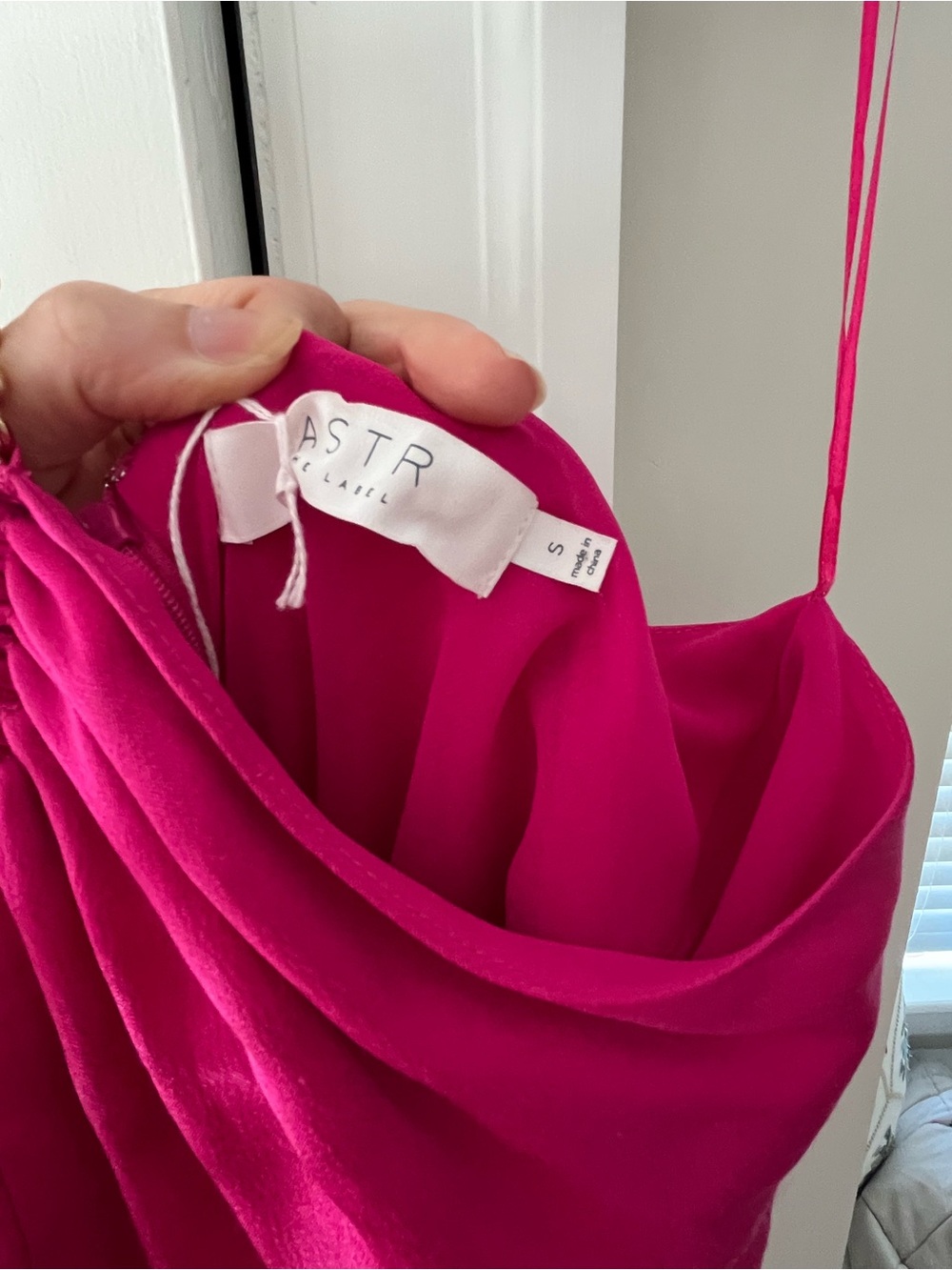 Astr Kazia Halter Maxi Dress in Fuchsia Satin - Picture 4 of 7